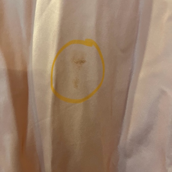 Sleeper Sultry Retro Dreamy Peach Feather Trim Glam Satin Slip Dress NWT Size S - Picture 9 of 12